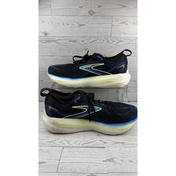 Brooks Glycerin 22 Shoes Mens Sz 10 Black Cobalt Neo Yellow Running Athletic #61